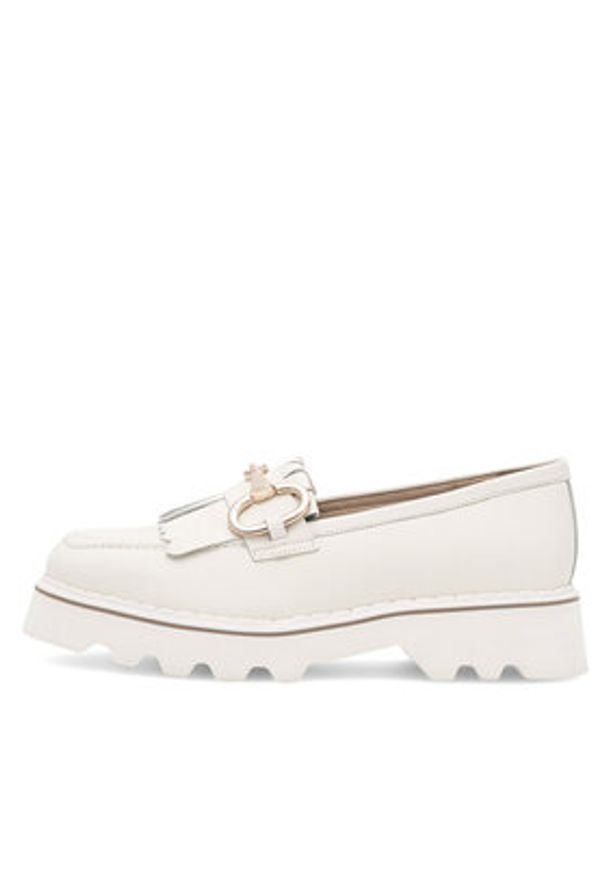 Badura Loafersy NECTOR-06W1-016 Biały. Kolor: biały. Materiał: skóra