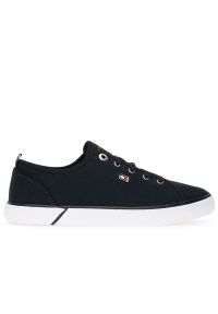 TOMMY HILFIGER - Buty Tommy Hilfiger Vulc Canvas FW0FW08063-BDS - czarne. Okazja: na co dzień. Kolor: czarny. Materiał: guma, tkanina, poliester, bawełna. Szerokość cholewki: normalna