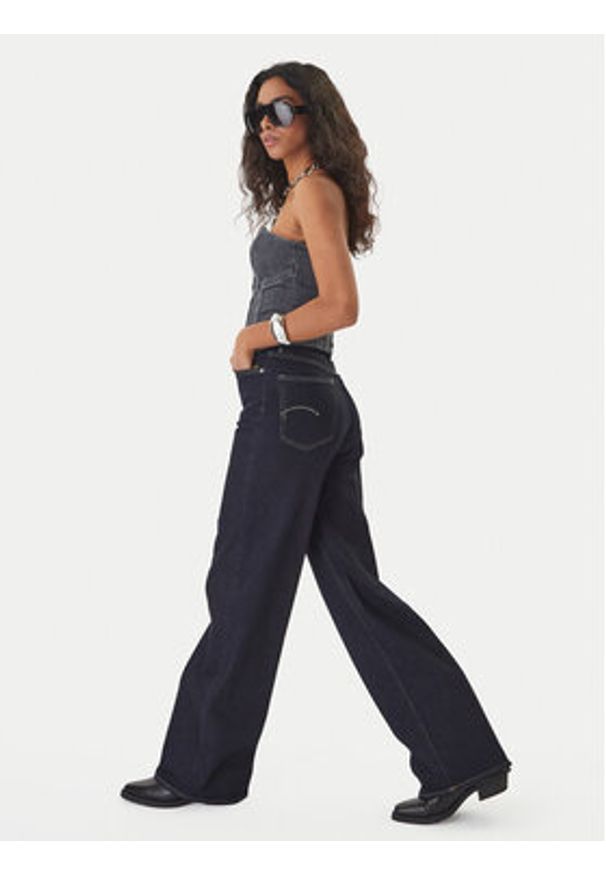 G-Star RAW - G-Star Raw Jeansy Deck 2.0 D23591-E205 Granatowy Wide Leg. Kolor: niebieski