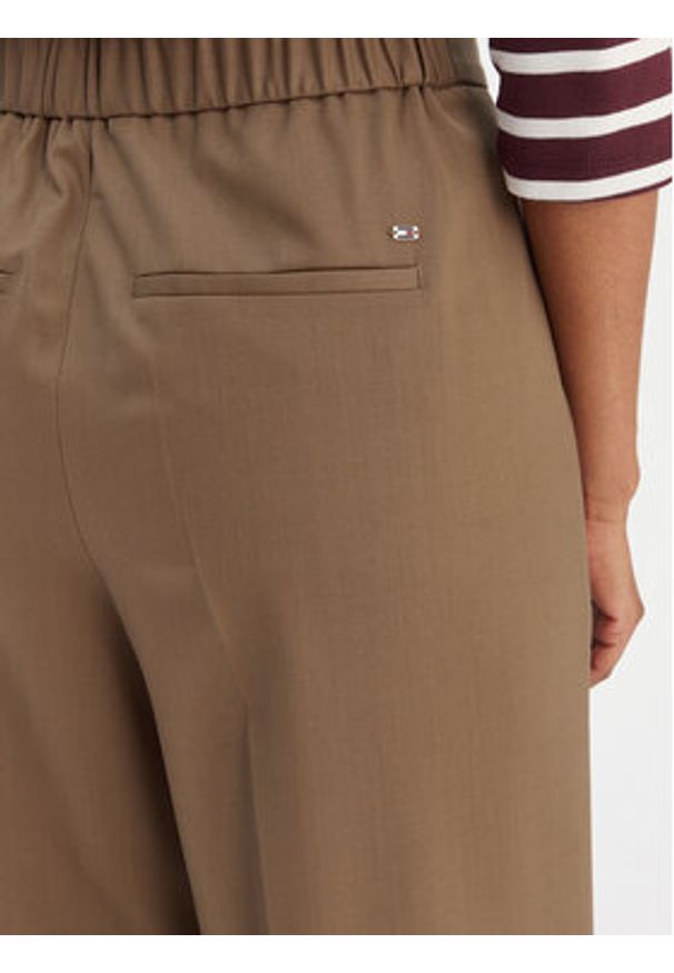 TOMMY HILFIGER - Tommy Hilfiger Spodnie materiałowe Timeless WW0WW48801 Beżowy Wide Leg. Kolor: beżowy. Materiał: syntetyk, wełna