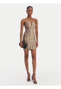Marciano Guess Sukienka koktajlowa 6RGK00 6357A Złoty Slim Fit. Kolor: złoty. Materiał: syntetyk. Styl: wizytowy #6