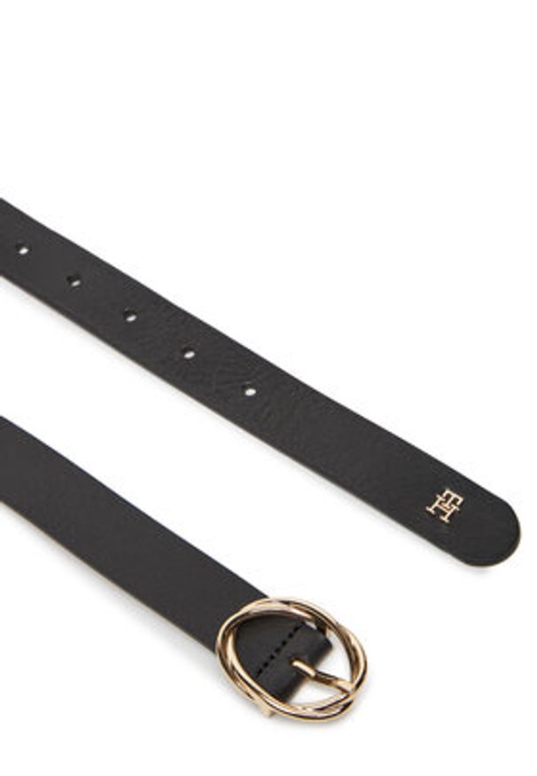 TOMMY HILFIGER - Tommy Hilfiger Pasek Damski Th Chic 2.5 AW0AW17932 Czarny. Kolor: czarny. Materiał: skóra