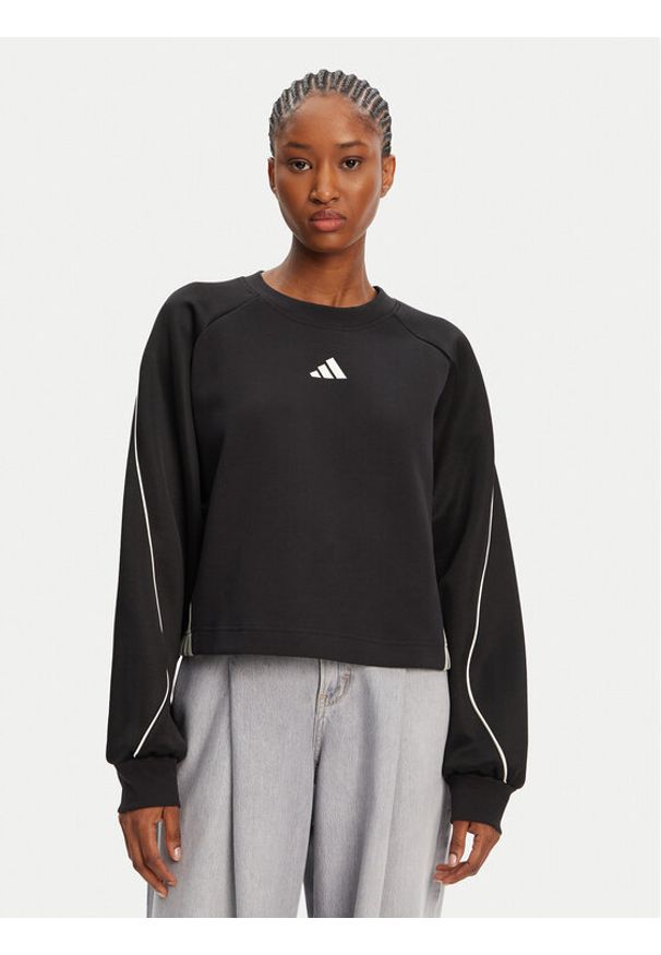 Adidas - adidas Bluza Stadium 3-Stripes JL6996 Czarny Loose Fit. Kolor: czarny. Materiał: bawełna