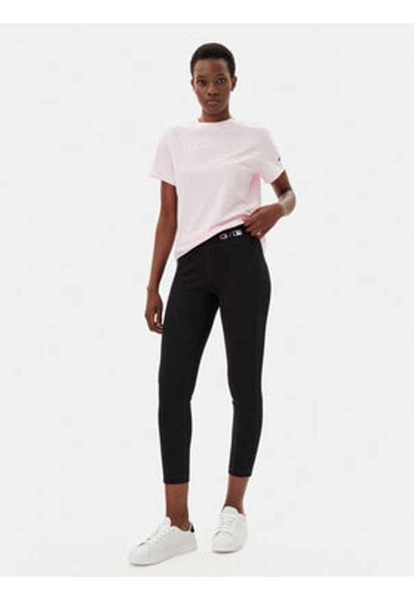 Champion Legginsy 117975 Czarny Slim Fit. Kolor: czarny. Materiał: bawełna