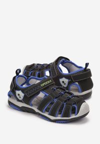 Born2be - Czarno-Niebieskie Sandały w Sportowym Stylu ze Skórzaną Wkładką i Rzepami Lenila. Zapięcie: rzepy. Kolor: czarny. Materiał: skóra. Styl: sportowy #3