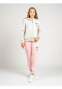 Trussardi Jeans - Trussardi Sport Spodnie | 44P00010 1T000657 | Kobieta | Różowy. Kolor: różowy. Materiał: bawełna. Wzór: nadruk. Styl: sportowy #1