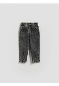 Reserved - Jeansy paperbag - szary. Kolor: szary. Materiał: jeans #1