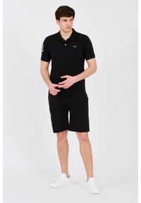 La Martina - LA MARTINA Czarne męskie polo z małym logo, Rozmiar XL. Typ kołnierza: polo. Kolor: czarny #8