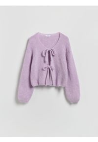 Reserved - Kardigan z wełną alpaki - lawendowy. Kolor: fioletowy. Materiał: wełna