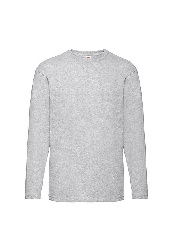 FRUIT OF THE LOOM - Męska Koszulka Z Długim Rękawem Valueweight Heather. Kolor: szary. Długość rękawa: długi rękaw. Długość: długie
