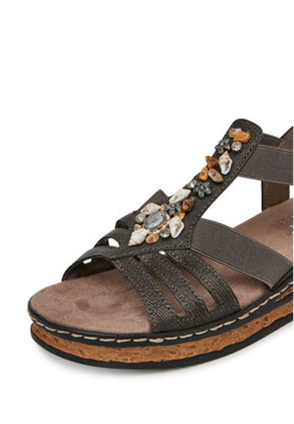 Rieker Sandały 62949-45 Szary. Kolor: szary. Materiał: syntetyk