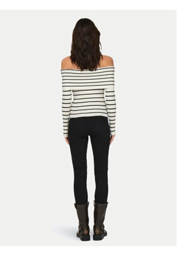 JDY Bluzka Liva 15336133 Écru Slim Fit. Materiał: wiskoza