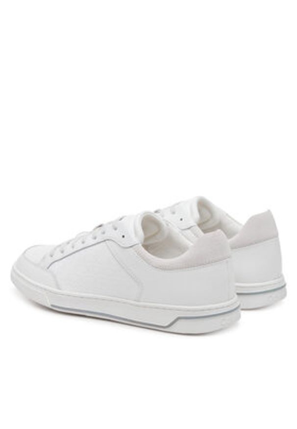 Calvin Klein Sneakersy Low Top Lace Up Lth Mono HM0HM01756 Biały. Kolor: biały. Materiał: skóra