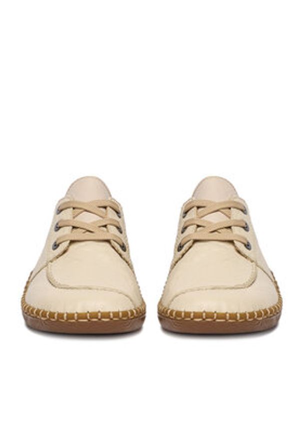 Rieker Półbuty N2402-60 Beżowy. Kolor: beżowy. Materiał: skóra