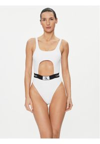 Calvin Klein Swimwear Strój kąpielowy KW0KW02260 Biały. Kolor: biały. Materiał: syntetyk