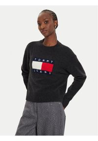 Tommy Jeans Sweter Flag DW0DW18681 Czarny Relaxed Fit. Kolor: czarny. Materiał: syntetyk #1