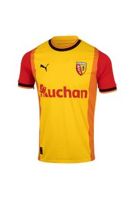 Puma - Koszulka do piłki nożnej dla dzieci RC Lens Home sezon 23/24. Kolor: żółty, wielokolorowy, czerwony. Materiał: materiał