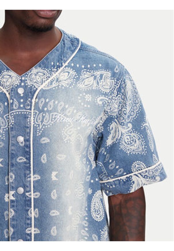 Karl Kani Koszula Paisley Denim Baseball PD00005371 Niebieski Regular Fit. Kolor: niebieski. Materiał: bawełna. Wzór: paisley