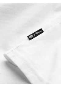 Ombre Clothing - T-shirt męski bawełniany z nadrukiem - biały V1 OM-TSPT-0160 - XXL. Kolor: biały. Materiał: bawełna. Długość rękawa: krótki rękaw. Długość: krótkie. Wzór: nadruk #3