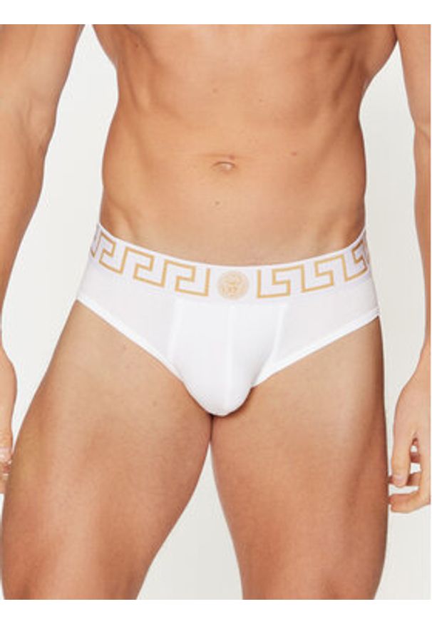 VERSACE - Versace Komplet 2 par slipów AU10180 1A10011 Biały. Kolor: biały. Materiał: bawełna