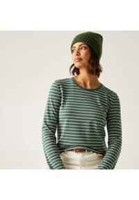 Regatta - Koszulka damska z długim rękawem Federica. Kolor: niebieski, zielony, wielokolorowy. Materiał: tkanina, jersey. Długość rękawa: długi rękaw. Długość: długie. Sport: turystyka piesza #1