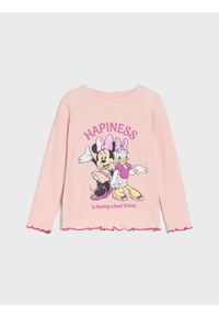 Sinsay - Koszulka z długimi rękawami Minnie Mouse - różowy. Kolor: różowy. Długość rękawa: długi rękaw. Długość: długie. Wzór: motyw z bajki #1