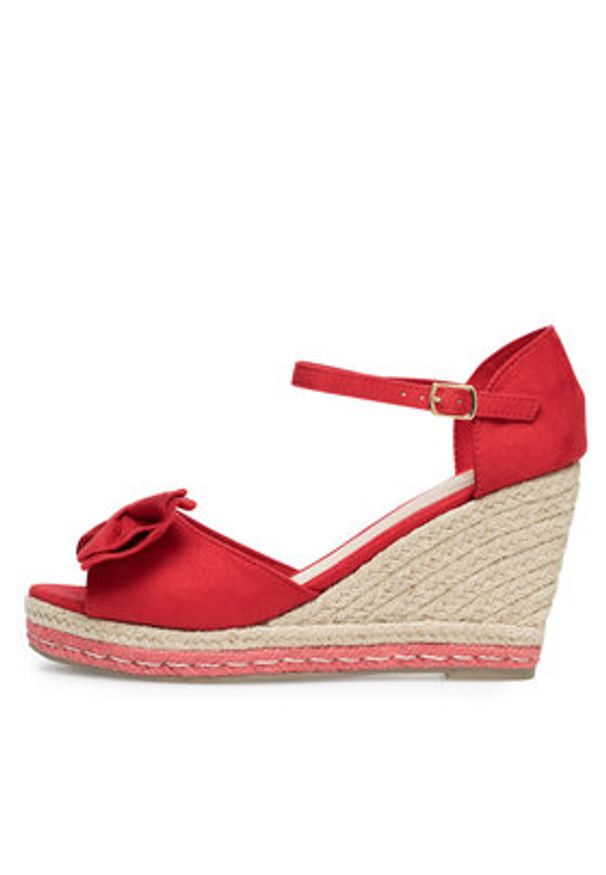 DeeZee Espadryle WYL2710-02 Czerwony. Kolor: czerwony. Materiał: materiał