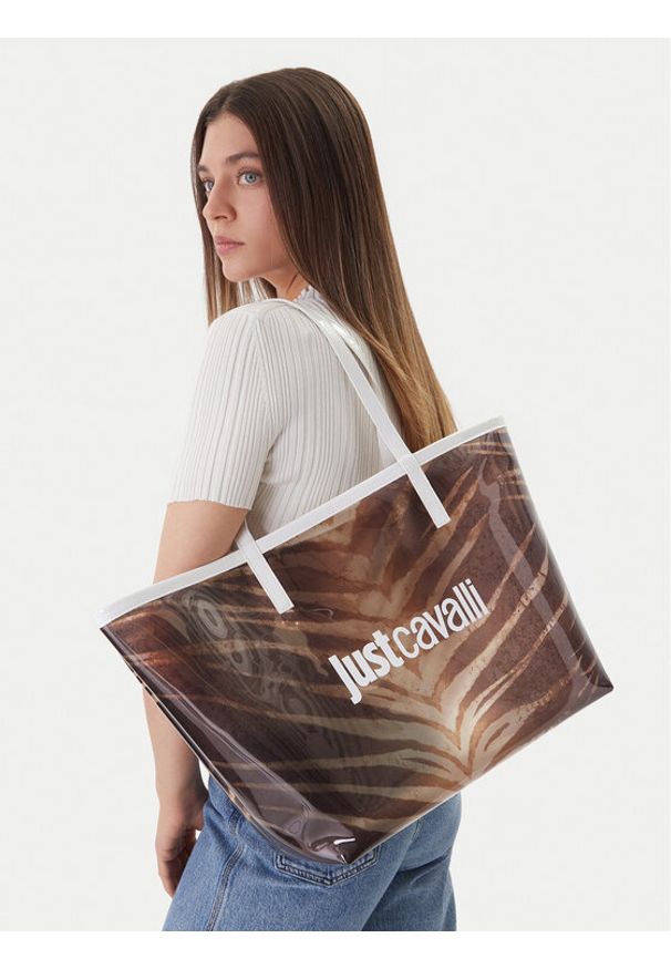 Just Cavalli Torebka 80RA4BS2 ZSB94 Brązowy. Kolor: brązowy