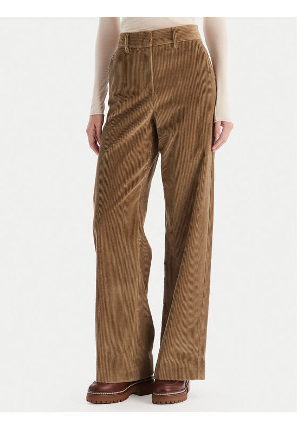 Weekend Max Mara Spodnie materiałowe Tania 2525136092 Brązowy Wide Leg. Kolor: brązowy. Materiał: bawełna
