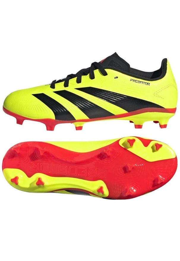 Adidas - Buty piłkarskie adidas Predator League L Fg Jr IG7747 żółte. Zapięcie: sznurówki. Kolor: żółty. Materiał: syntetyk, guma. Sport: piłka nożna