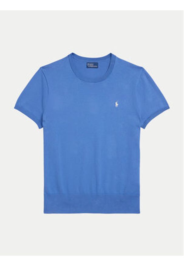 Polo Ralph Lauren Sweter 211891673025 Niebieski Regular Fit. Typ kołnierza: polo. Kolor: niebieski. Materiał: bawełna
