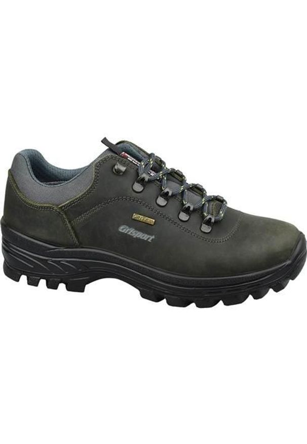 Buty do chodzenia męskie Grisport Grigio Dakar. Zapięcie: sznurówki. Kolor: szary, brązowy, czarny, zielony, wielokolorowy. Materiał: tkanina, skóra, materiał, syntetyk. Szerokość cholewki: normalna. Sport: turystyka piesza