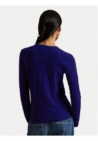 Polo Ralph Lauren Sweter 211971865012 Granatowy Slim Fit. Typ kołnierza: polo. Kolor: niebieski. Materiał: wełna #4