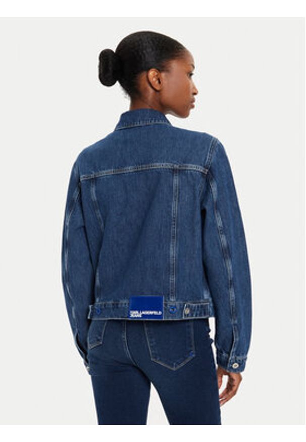 Karl Lagerfeld Jeans Kurtka jeansowa 240J1404 Niebieski Regular Fit. Kolor: niebieski. Materiał: bawełna