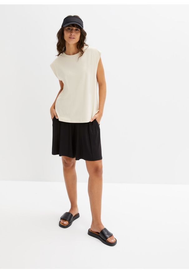 bonprix - Shirt oversize z czystej bawełny organicznej. Kolor: beżowy. Materiał: bawełna