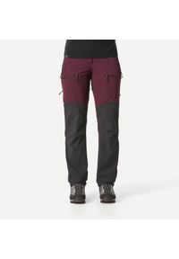 FORCLAZ - Spodnie trekkingowe damskie Forclaz MT900. Kolor: fioletowy, wielokolorowy, czarny. Materiał: materiał, poliester, elastan, poliamid. Wzór: ze splotem