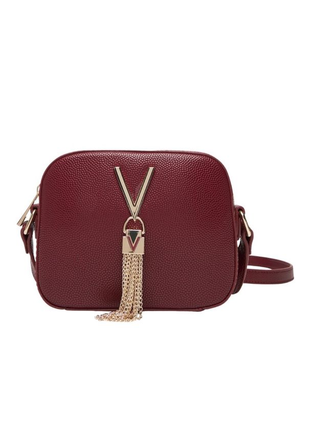 Valentino by Mario Valentino - VALENTINO Bordowa torebka Divina Camera Bag. Kolor: czerwony. Styl: casual, elegancki, klasyczny