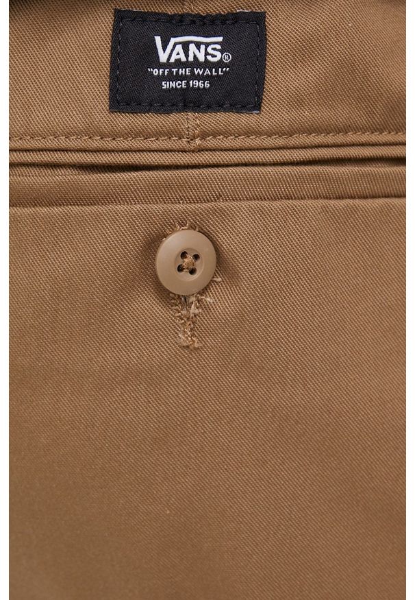 Vans Spodnie męskie kolor brązowy w fasonie chinos. Kolor: brązowy. Materiał: tkanina