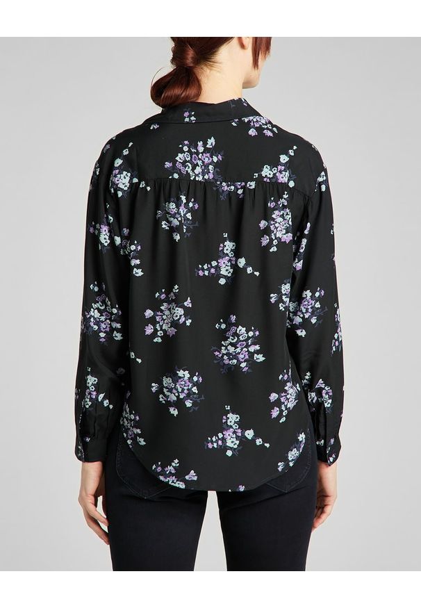 Lee - LEE FLORAL BLOUSE DAMSKA KOSZULA DŁUGI RĘKAW BLACK L49UXM01 112140185. Długość rękawa: długi rękaw. Długość: długie