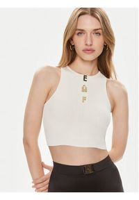 Elisabetta Franchi Top TK-06B-42E2-V220 Écru Slim Fit. Materiał: syntetyk