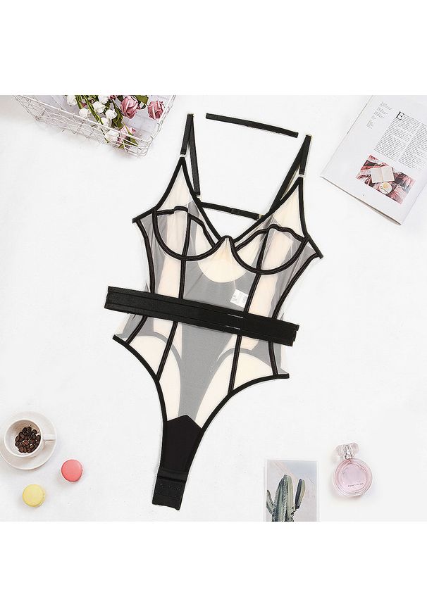 Intica - Body modelujące z przezroczystymi wstawkami Thomasa. Kolor: wielokolorowy. Materiał: materiał