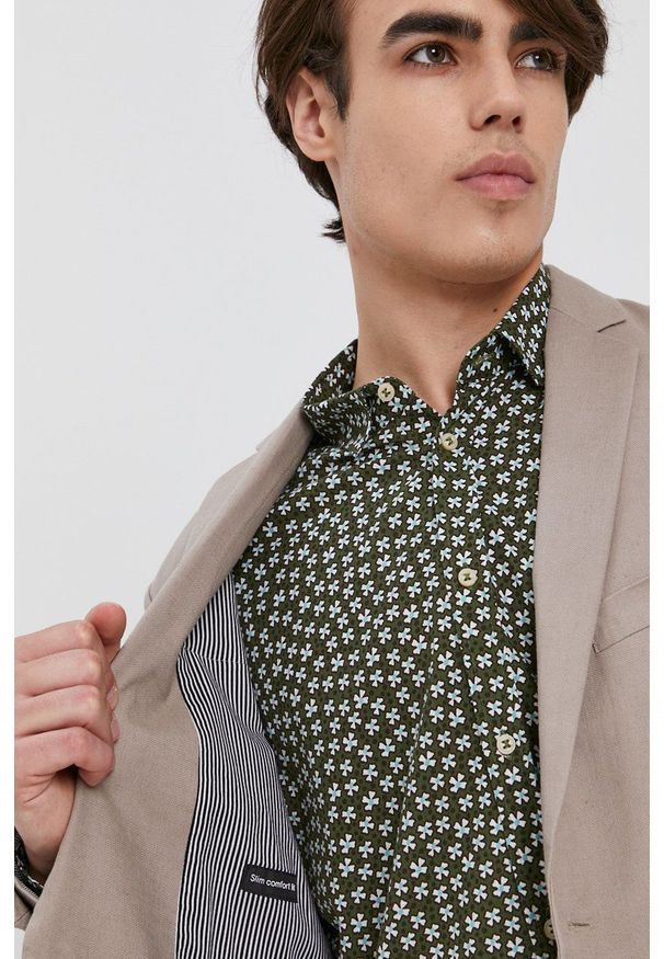 Sisley - Marynarka. Okazja: na co dzień. Kolor: szary. Materiał: materiał. Styl: klasyczny, casual