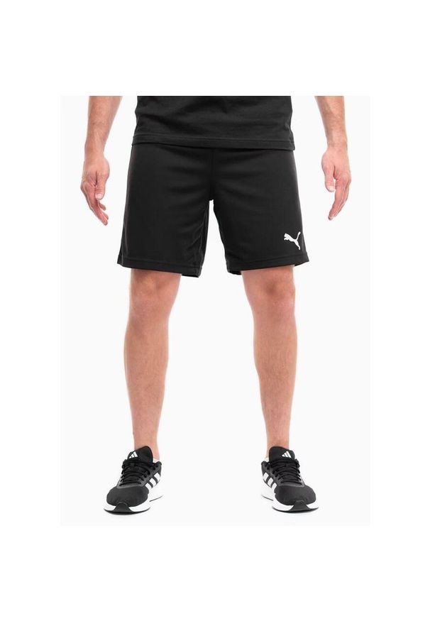 Spodenki Puma teamRISE czarne. Kolor: czarny, biały, wielokolorowy. Sport: fitness, piłka nożna