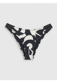 4f - 4F Dół od bikini damski - czarno-biały S. Kolor: biały. Materiał: materiał #1