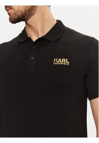 Karl Lagerfeld - KARL LAGERFELD Polo 745088 551235 Czarny Regular Fit. Typ kołnierza: polo. Kolor: czarny. Materiał: bawełna #4