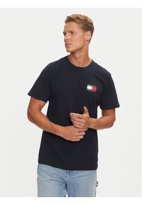 Tommy Jeans T-Shirt Essential Flag DM0DM20740 Granatowy Slim Fit. Kolor: niebieski. Materiał: bawełna #1