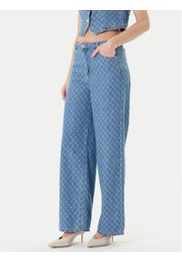 Morgan Jeansy 252-PSTEL Niebieski Wide Leg. Kolor: niebieski