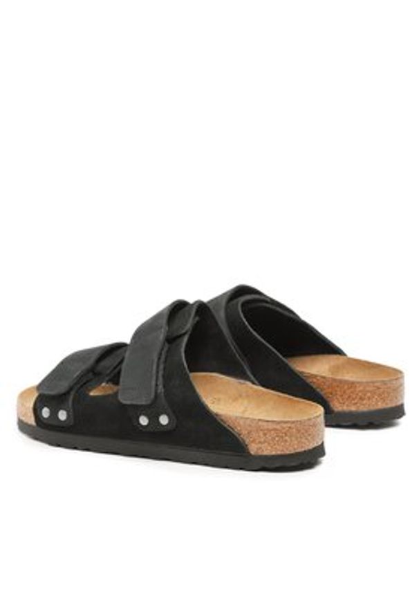 Birkenstock Klapki Uji 1024832 Czarny. Kolor: czarny. Materiał: skóra, nubuk