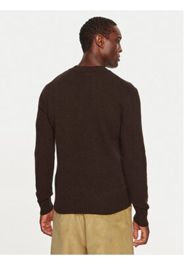 AMI PARIS - AMI Paris Sweter HKS057005 Brązowy Regular Fit. Kolor: brązowy. Materiał: kaszmir