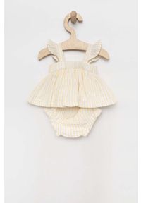 GAP komplet bawełniany niemowlęcy kolor żółty. Kolor: żółty. Materiał: bawełna #4